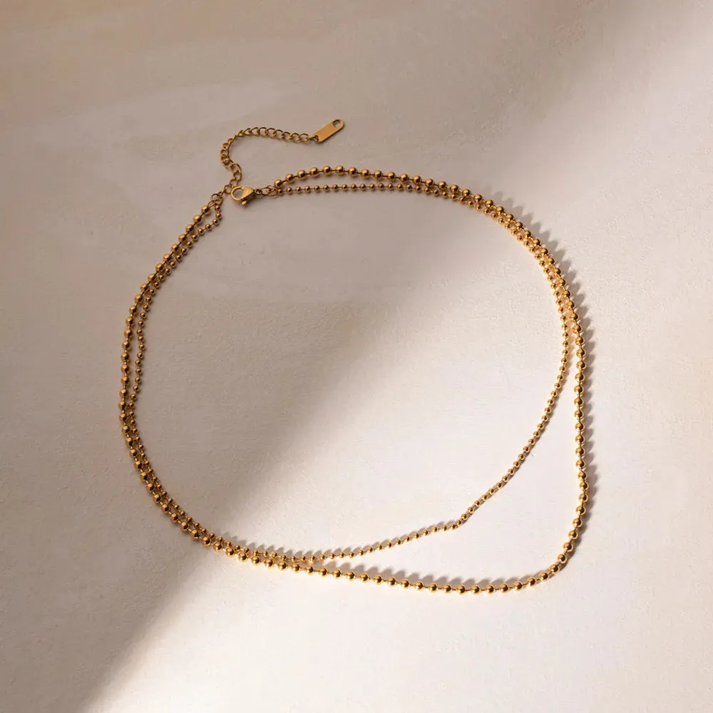 18K Gold-Plated Lobster Closure Bead Necklace sold by Gigi Laurent product image thumbnail 3