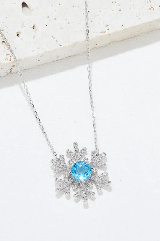 925 Sterling Silver Topaz Snowflake Shape Necklace sold by Gigi Laurent