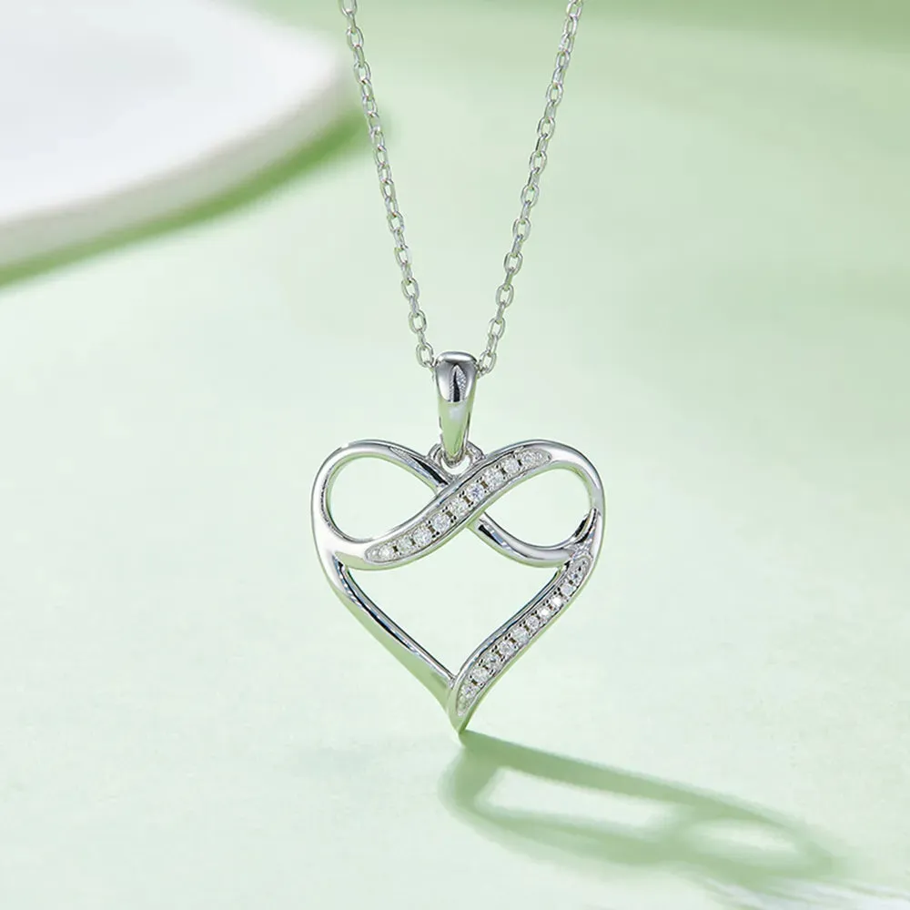 Moissanite 925 Sterling Silver Heart Necklace sold by Gigi Laurent product image thumbnail 5