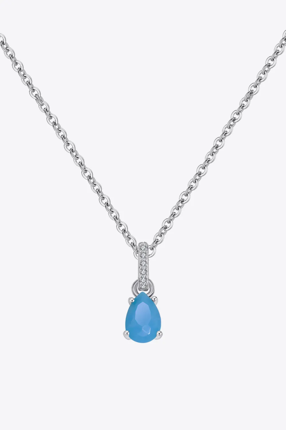 Teardrop Turquoise 4-Prong Pendant Necklace sold by Gigi Laurent product image thumbnail 2