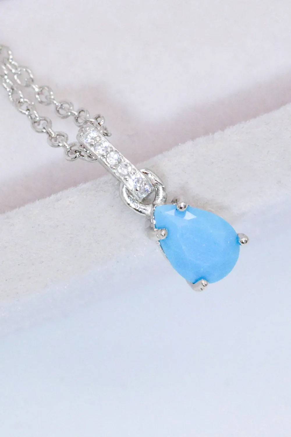 Teardrop Turquoise 4-Prong Pendant Necklace sold by Gigi Laurent product image thumbnail 4