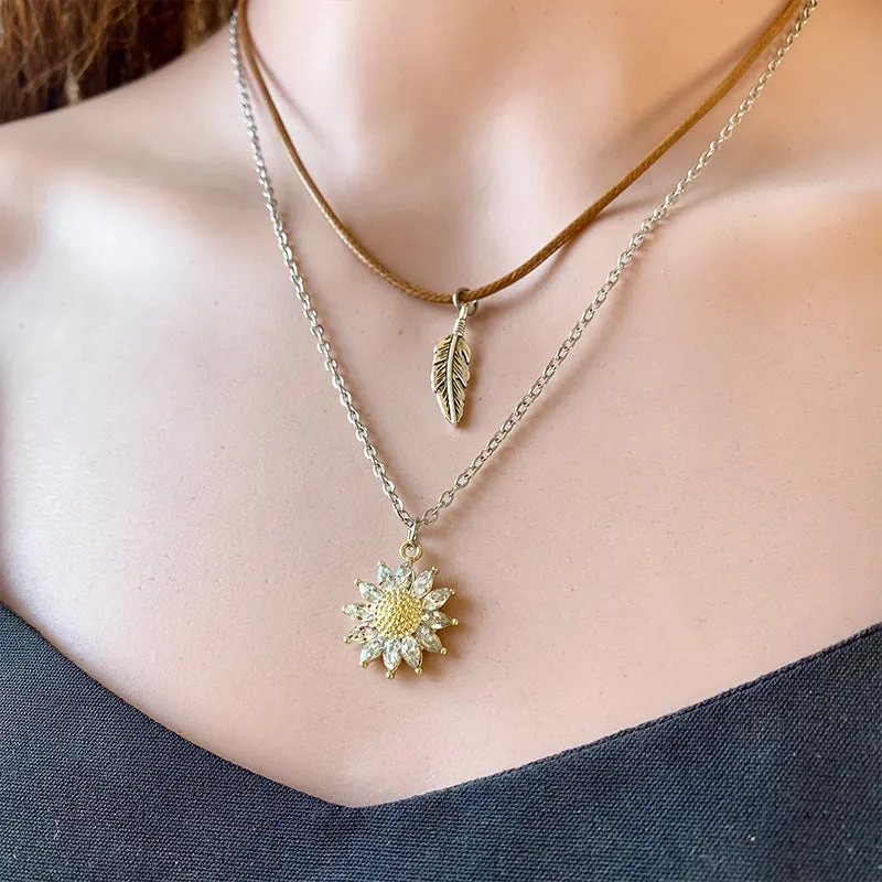 Sunflower Pendant Necklace Set sold by Gigi Laurent