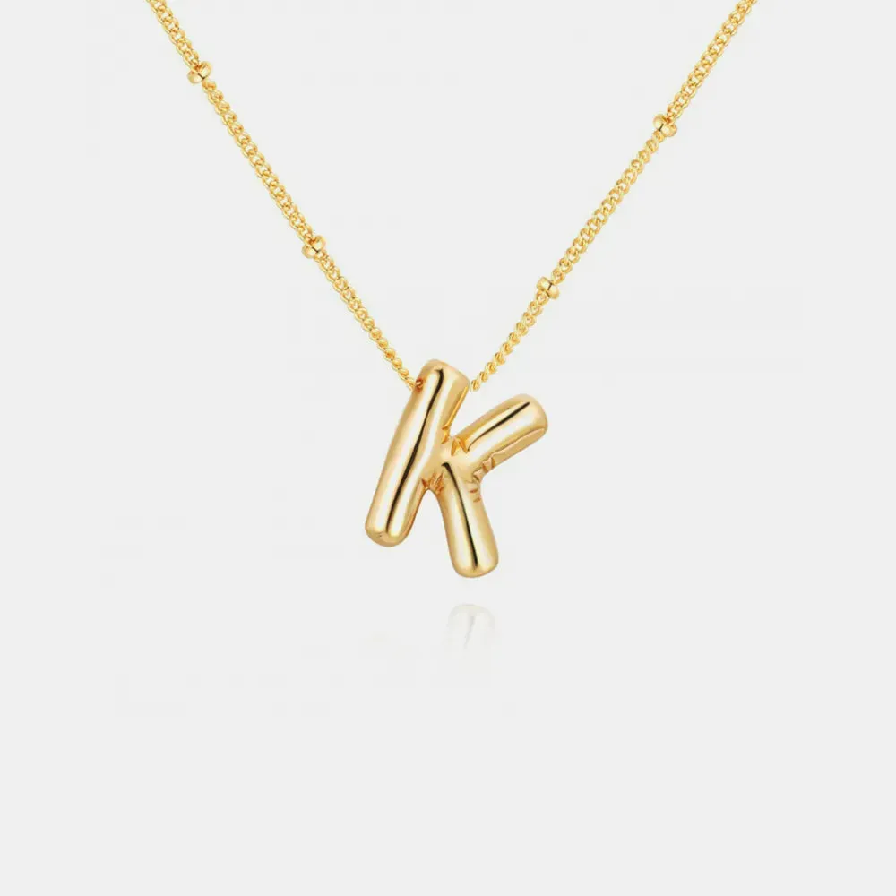 Gold-Plated Bubble Initial Necklace sold by Gigi Laurent