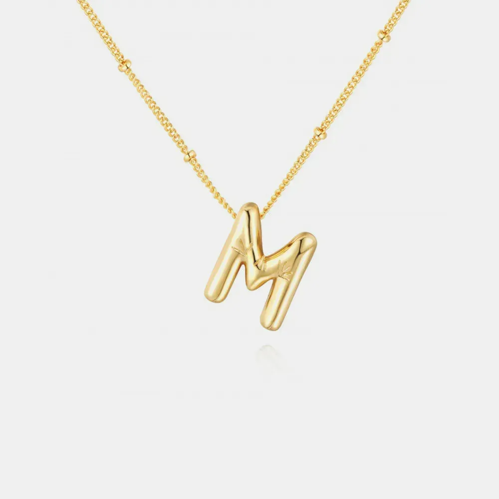 Gold-Plated Bubble Initial Necklace sold by Gigi Laurent product image thumbnail 3