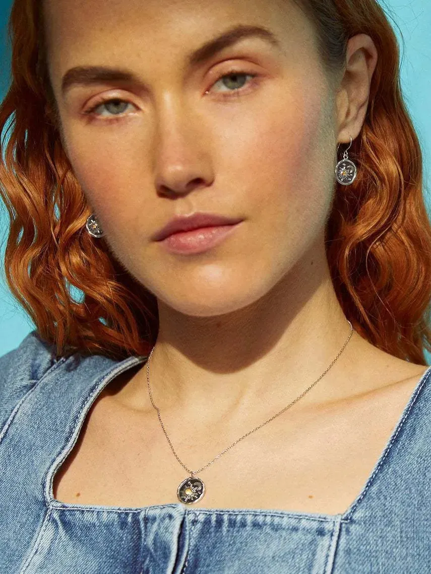 Alloy Inlaid Zircon Sun & Moon Necklace sold by Gigi Laurent product image thumbnail 4