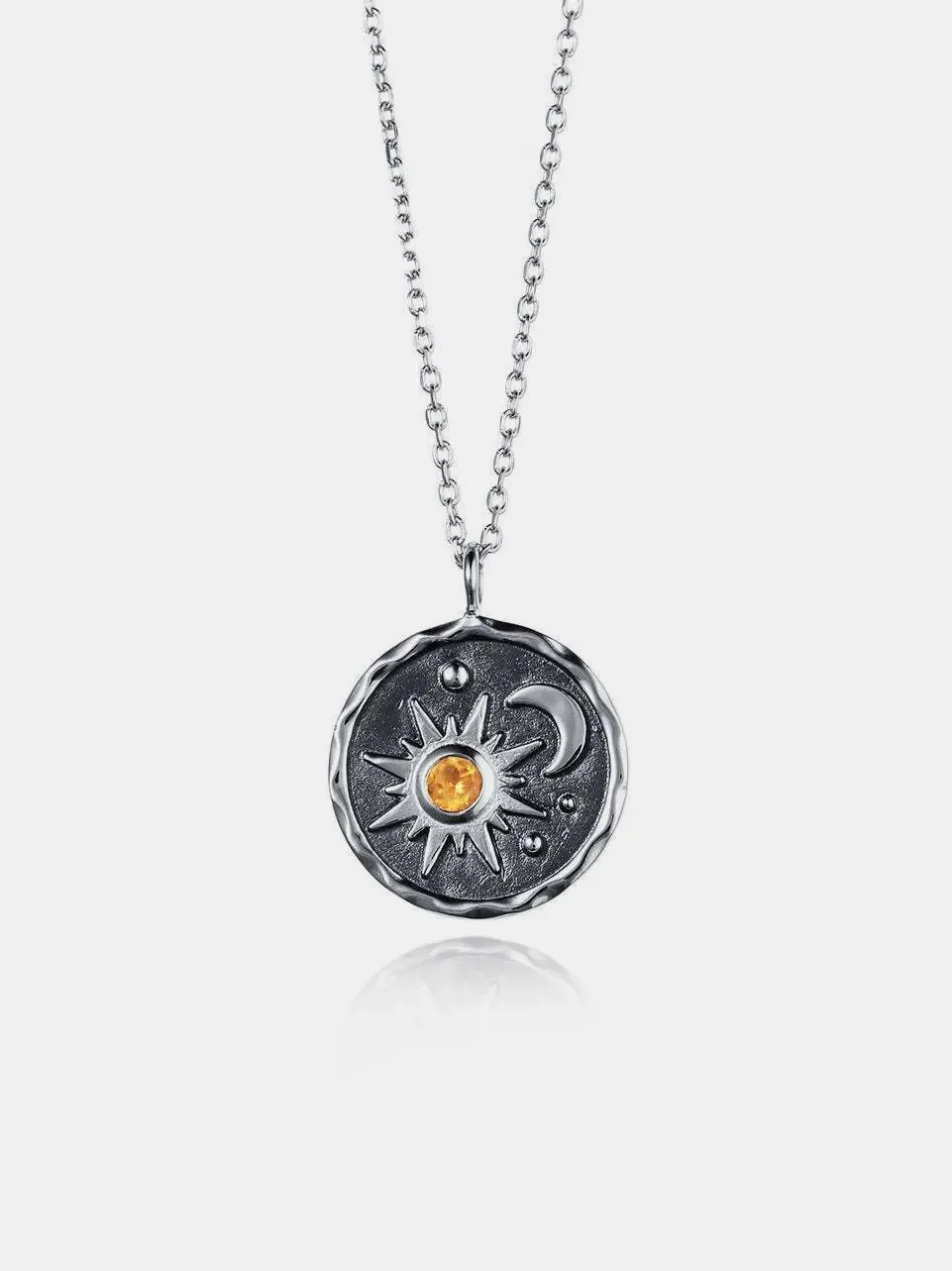 Alloy Inlaid Zircon Sun & Moon Necklace sold by Gigi Laurent