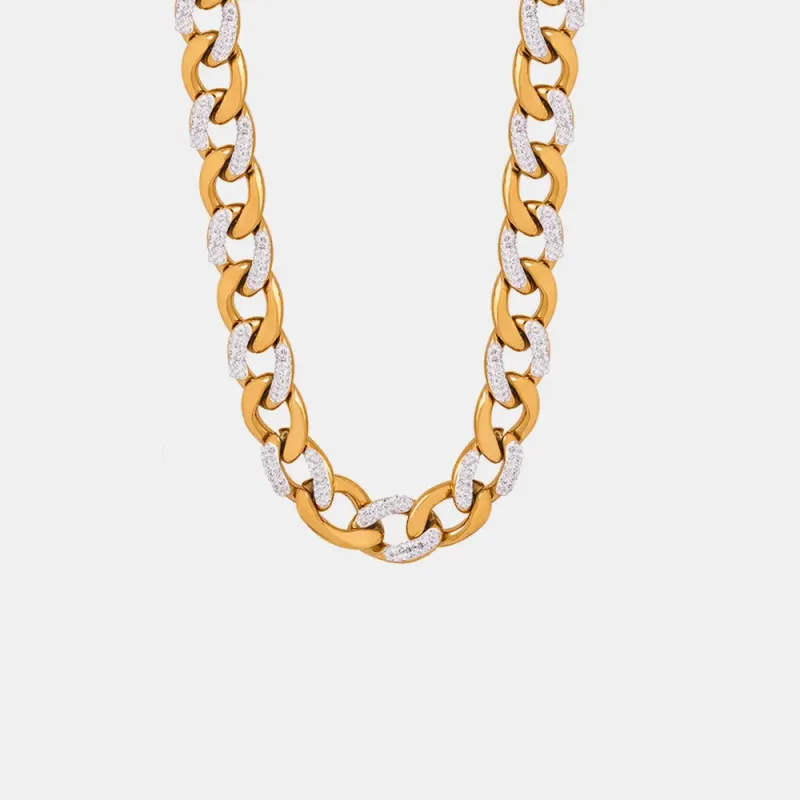 Zircon Titanium Steel Chunky Chain Necklace sold by Gigi Laurent