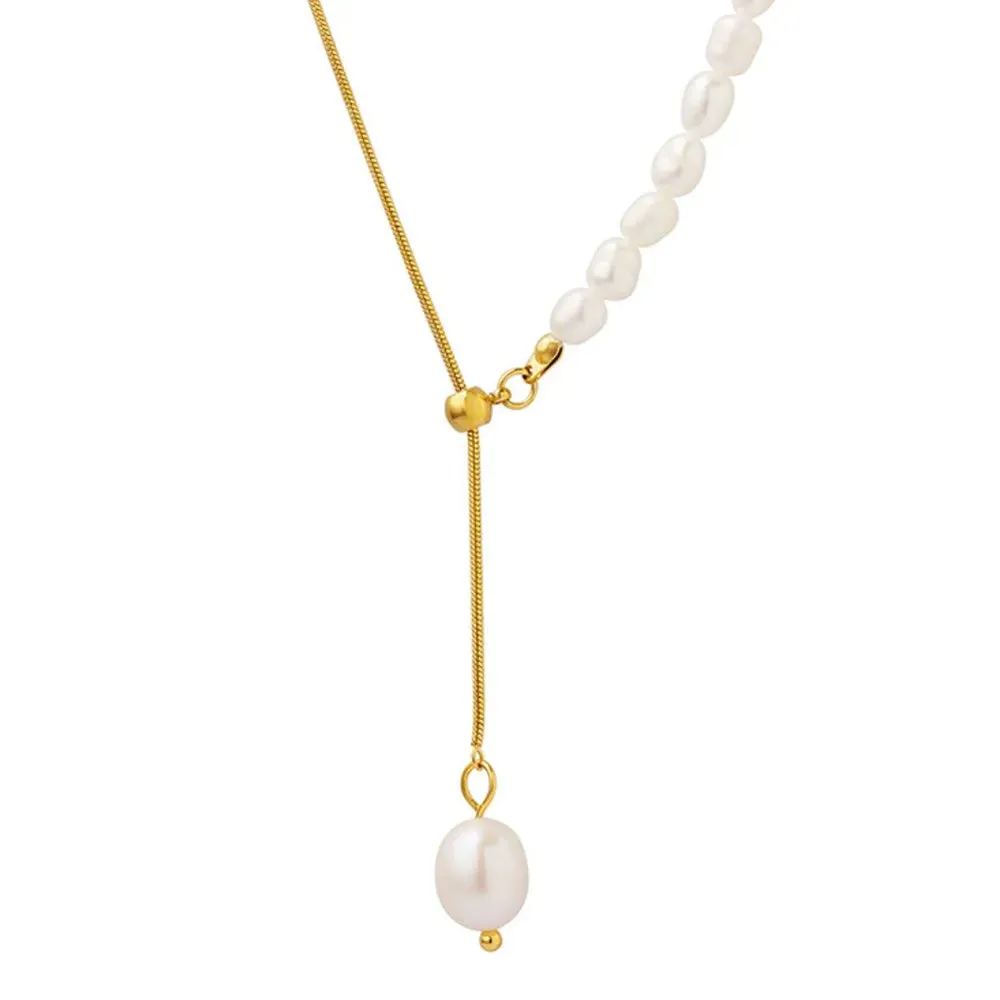18K Gold-Plated Pearl Necklace sold by Gigi Laurent product image thumbnail 5