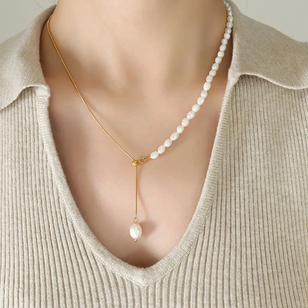 18K Gold-Plated Pearl Necklace sold by Gigi Laurent