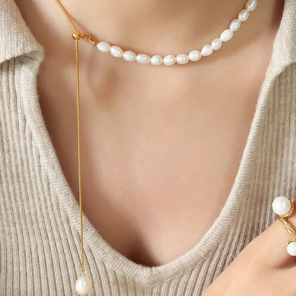 18K Gold-Plated Pearl Necklace sold by Gigi Laurent product image thumbnail 2