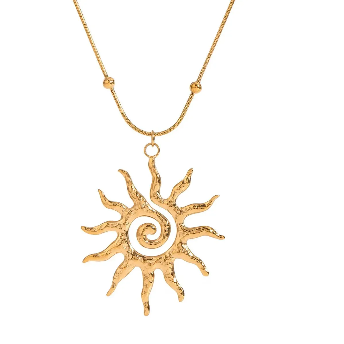 18K Gold-Plated Sun Pendant Necklace sold by Gigi Laurent product image thumbnail 5