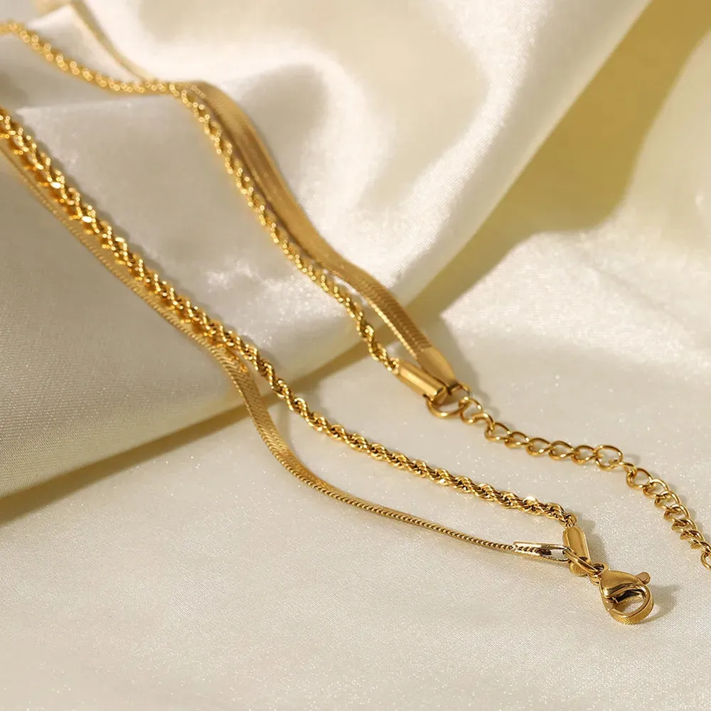 18K Gold-Plated Double-Layered Necklace sold by Gigi Laurent product image thumbnail 3