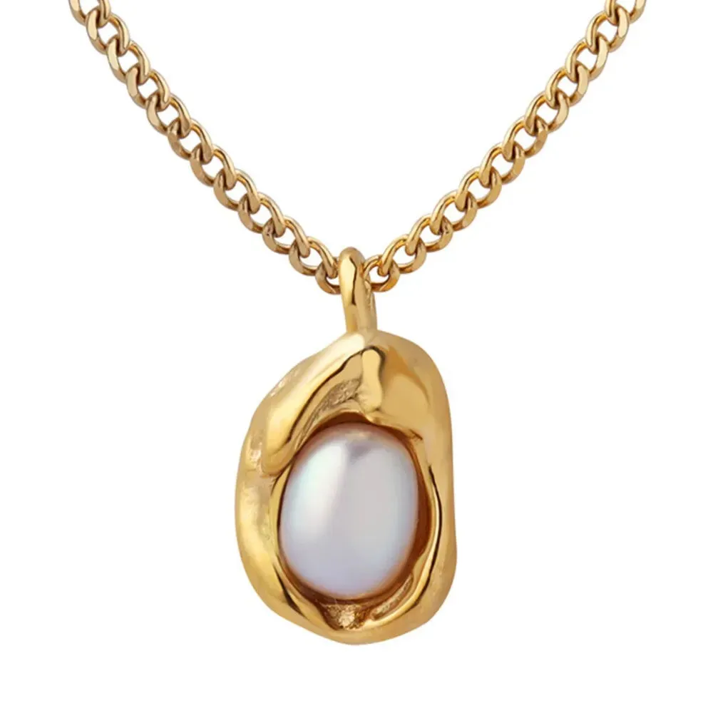 18K Gold-Plated Pearl Pendant Necklace sold by Gigi Laurent product image thumbnail 5