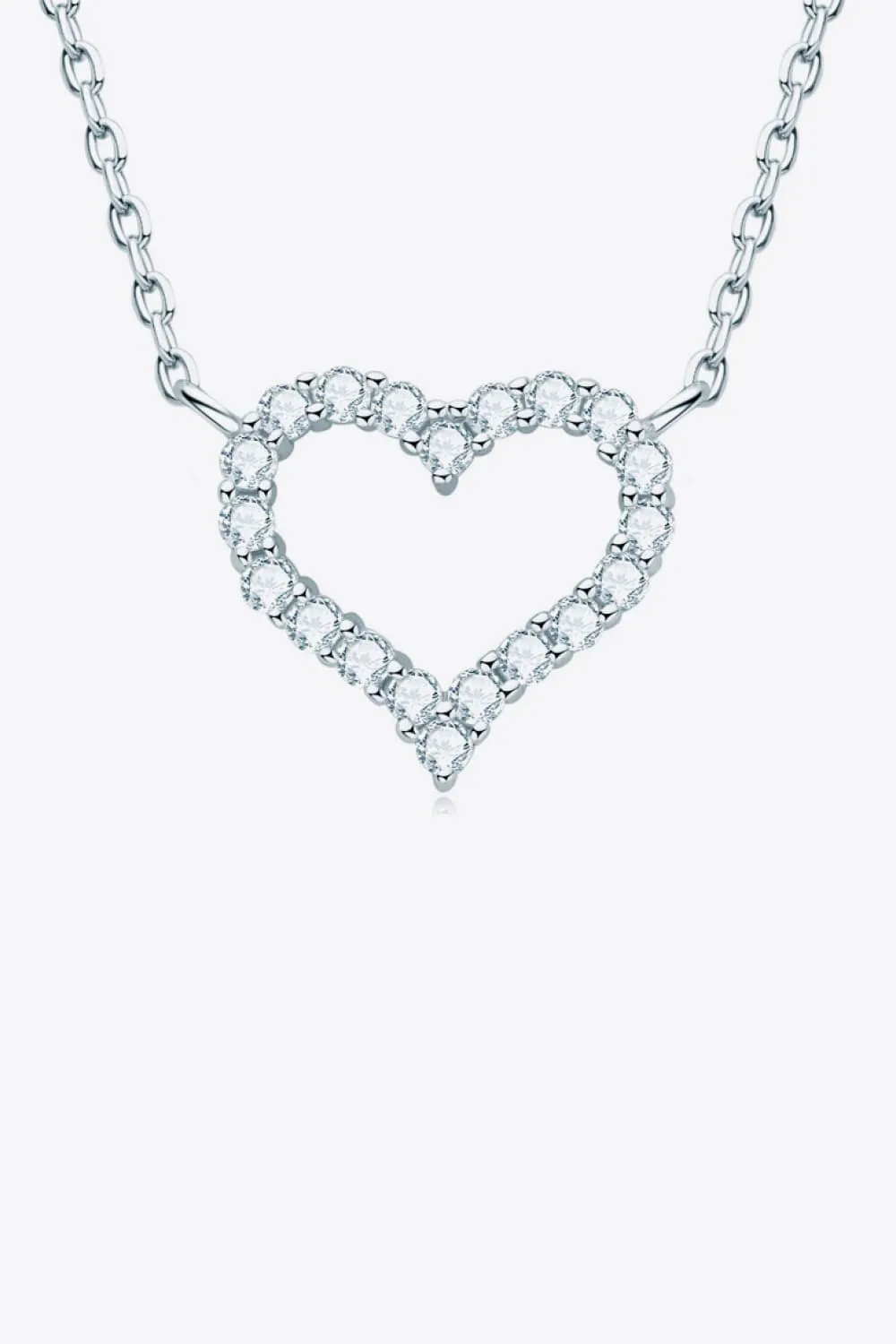 Adored Moissanite Platinum-Plated Heart Necklace sold by Gigi Laurent product image thumbnail 5