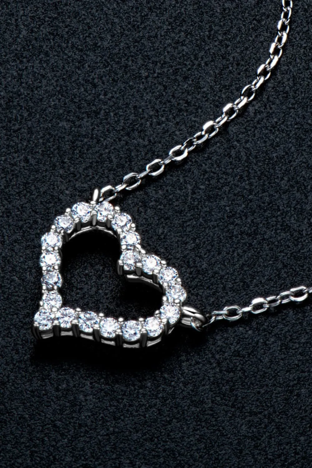 Adored Moissanite Platinum-Plated Heart Necklace sold by Gigi Laurent product image thumbnail 3