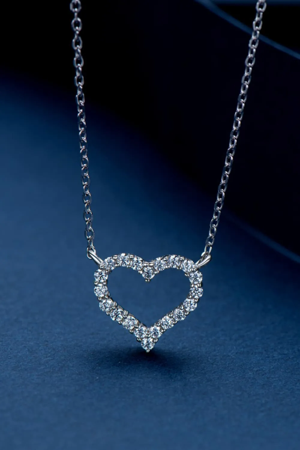 Adored Moissanite Platinum-Plated Heart Necklace sold by Gigi Laurent product image thumbnail 2