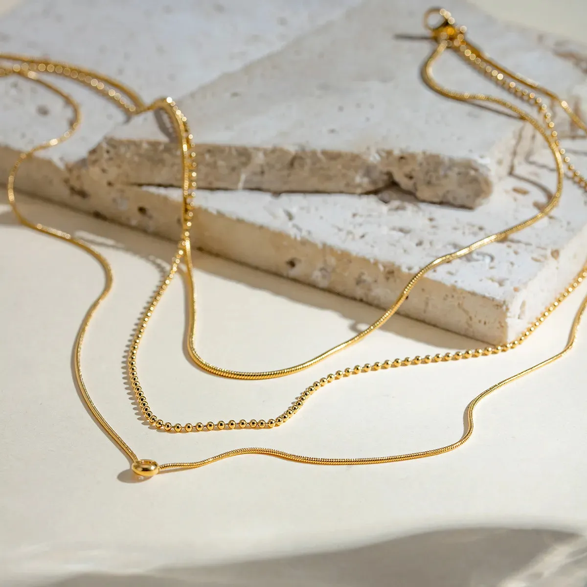 18K Gold-Plated Layered Necklace sold by Gigi Laurent product image thumbnail 3