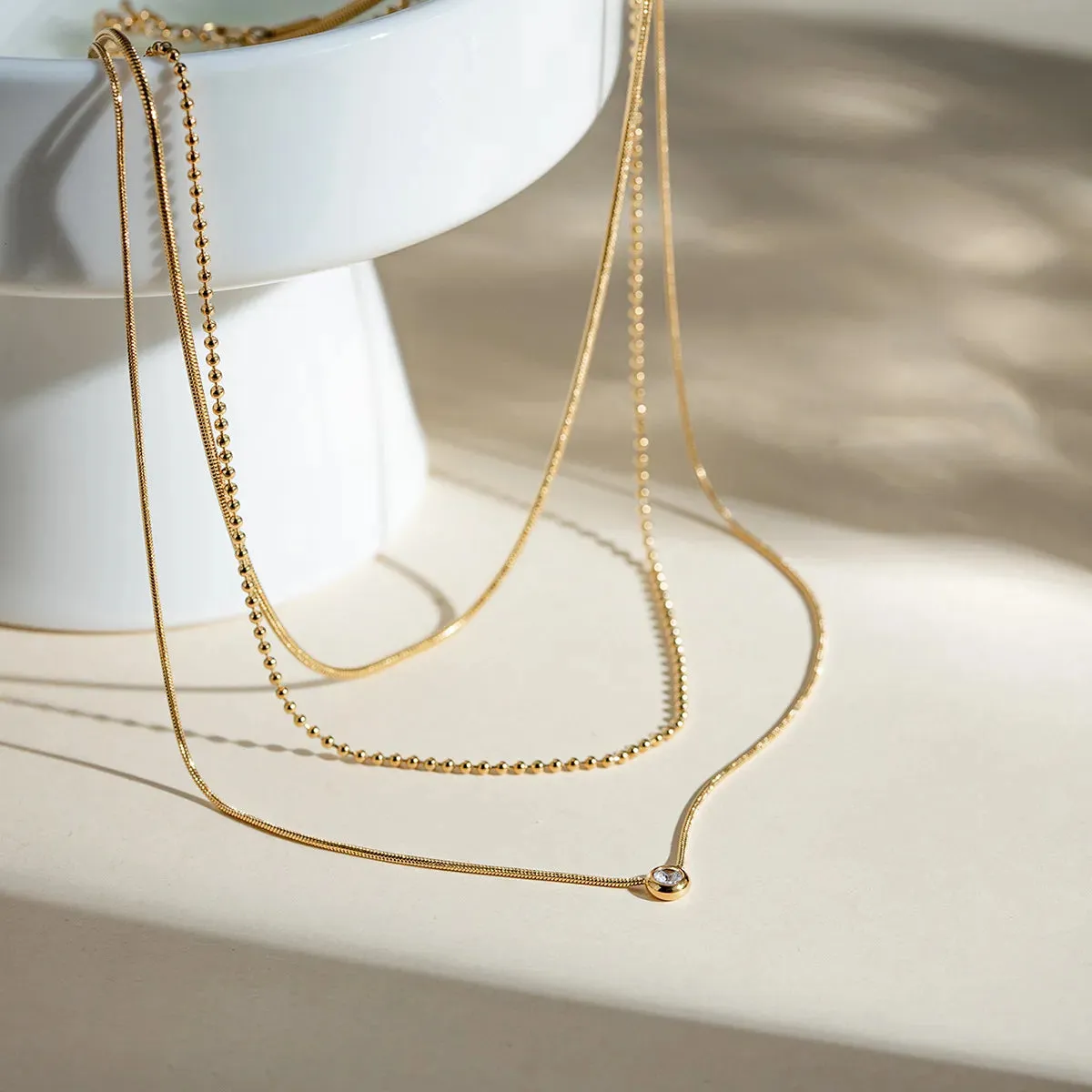 18K Gold-Plated Layered Necklace sold by Gigi Laurent product image thumbnail 2
