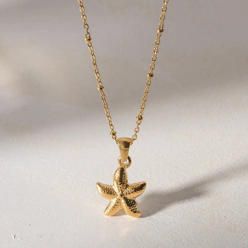 18K Gold Plated Starfish Pendant Necklace sold by Gigi Laurent product image thumbnail 3
