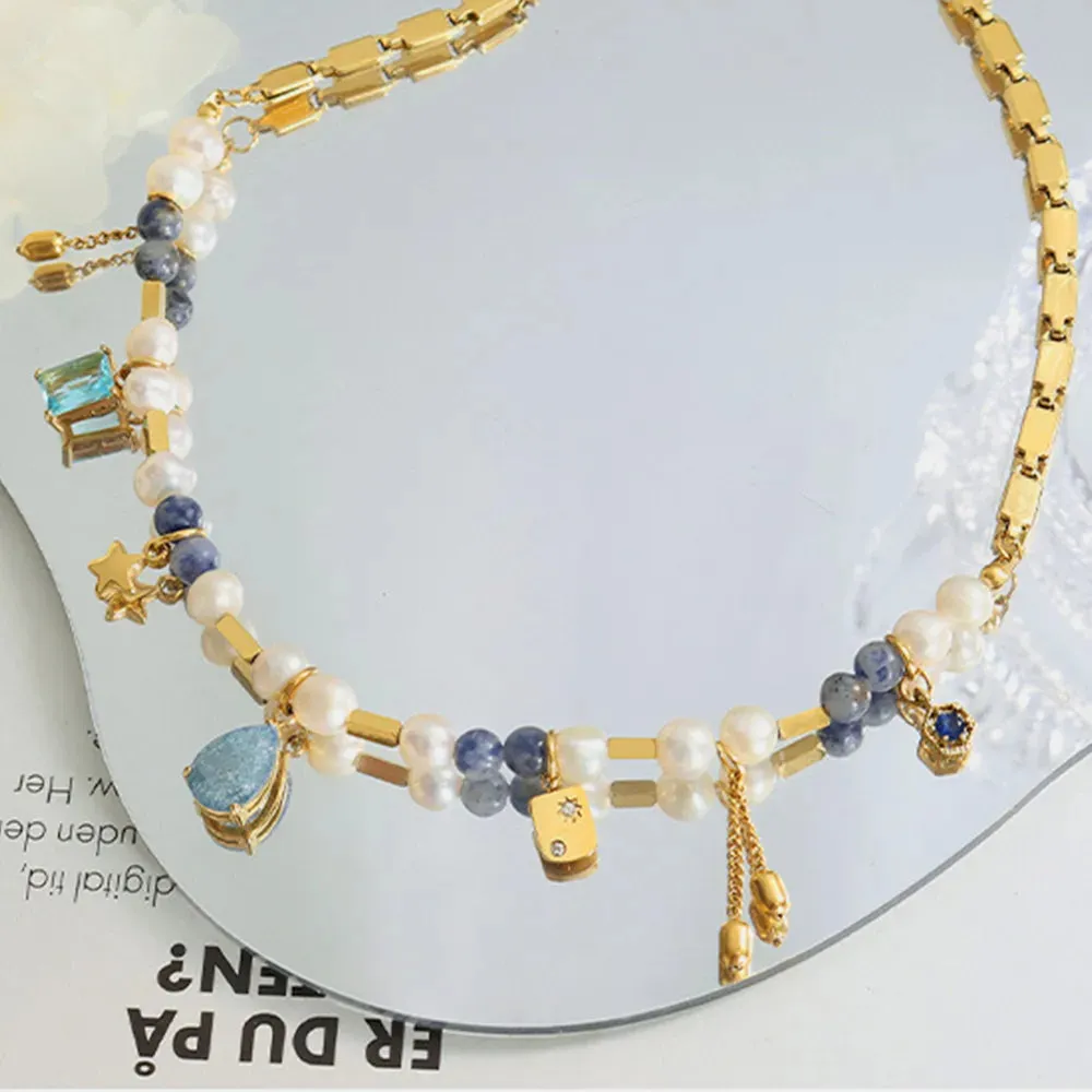 18K Gold-Plated Beaded Charm Necklace sold by Gigi Laurent product image thumbnail 2