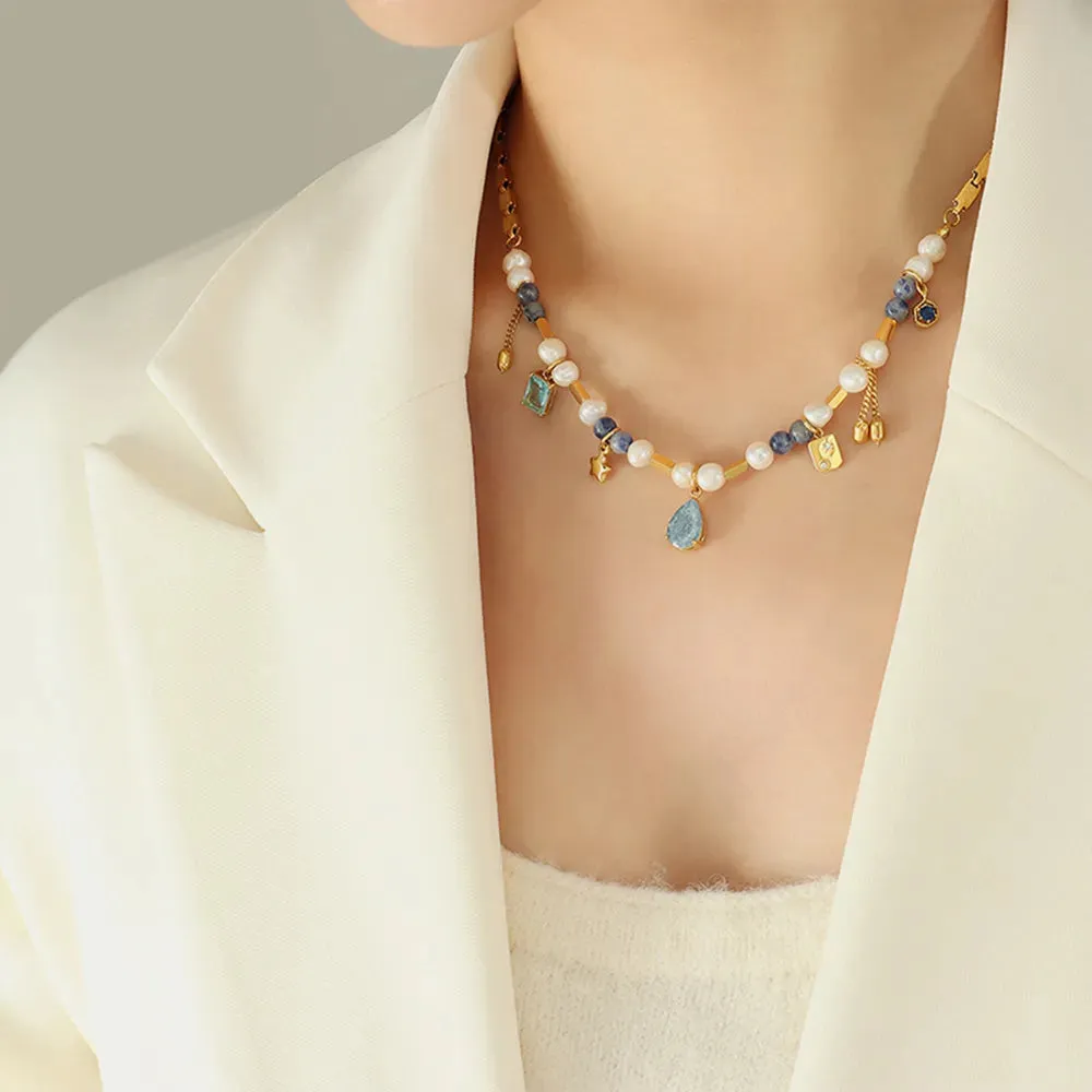 18K Gold-Plated Beaded Charm Necklace sold by Gigi Laurent product image thumbnail 5