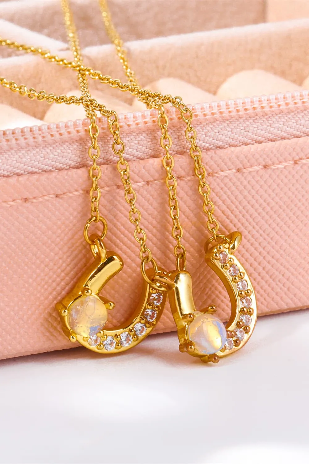 Horseshoe Shape Copper 14K Gold Plated Pendant Necklace sold by Gigi Laurent product image thumbnail 4