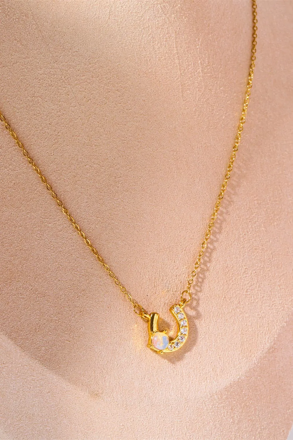 Horseshoe Shape Copper 14K Gold Plated Pendant Necklace sold by Gigi Laurent product image thumbnail 2
