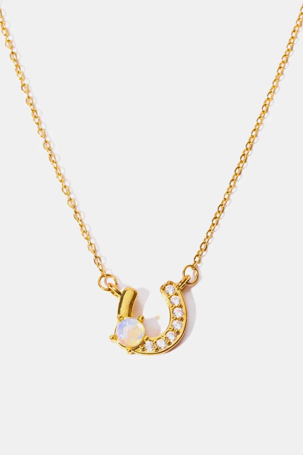 Horseshoe Shape Copper 14K Gold Plated Pendant Necklace sold by Gigi Laurent