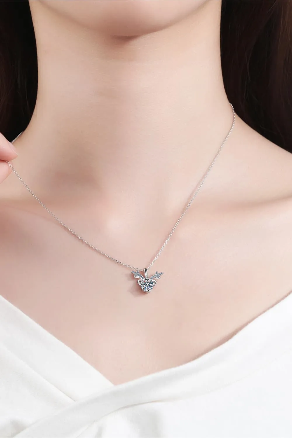 1 Carat Moissanite 925 Sterling Silver Necklace sold by Gigi Laurent product image thumbnail 4