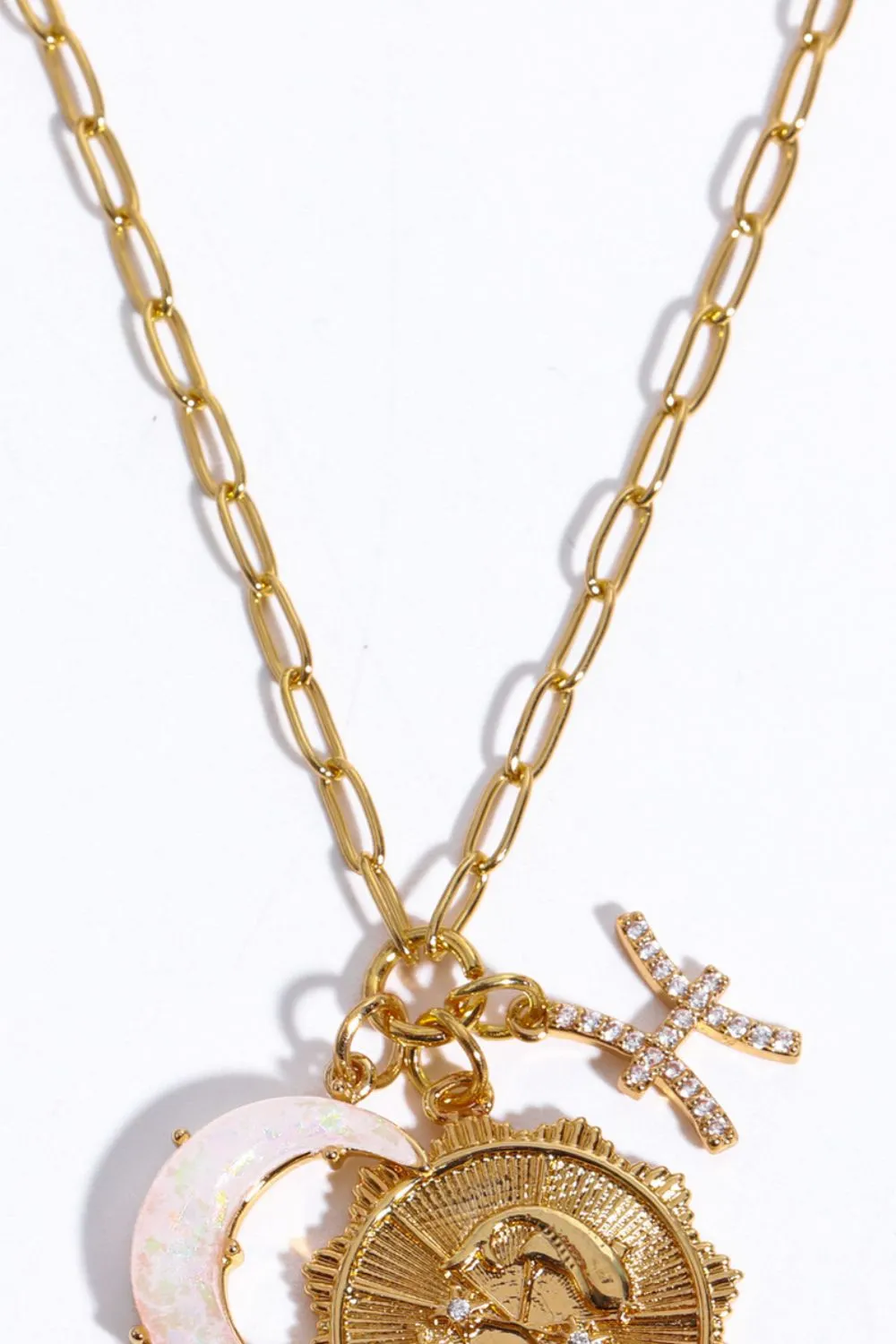 Constellation and Moon Pendant Copper Necklace sold by Gigi Laurent product image thumbnail 3