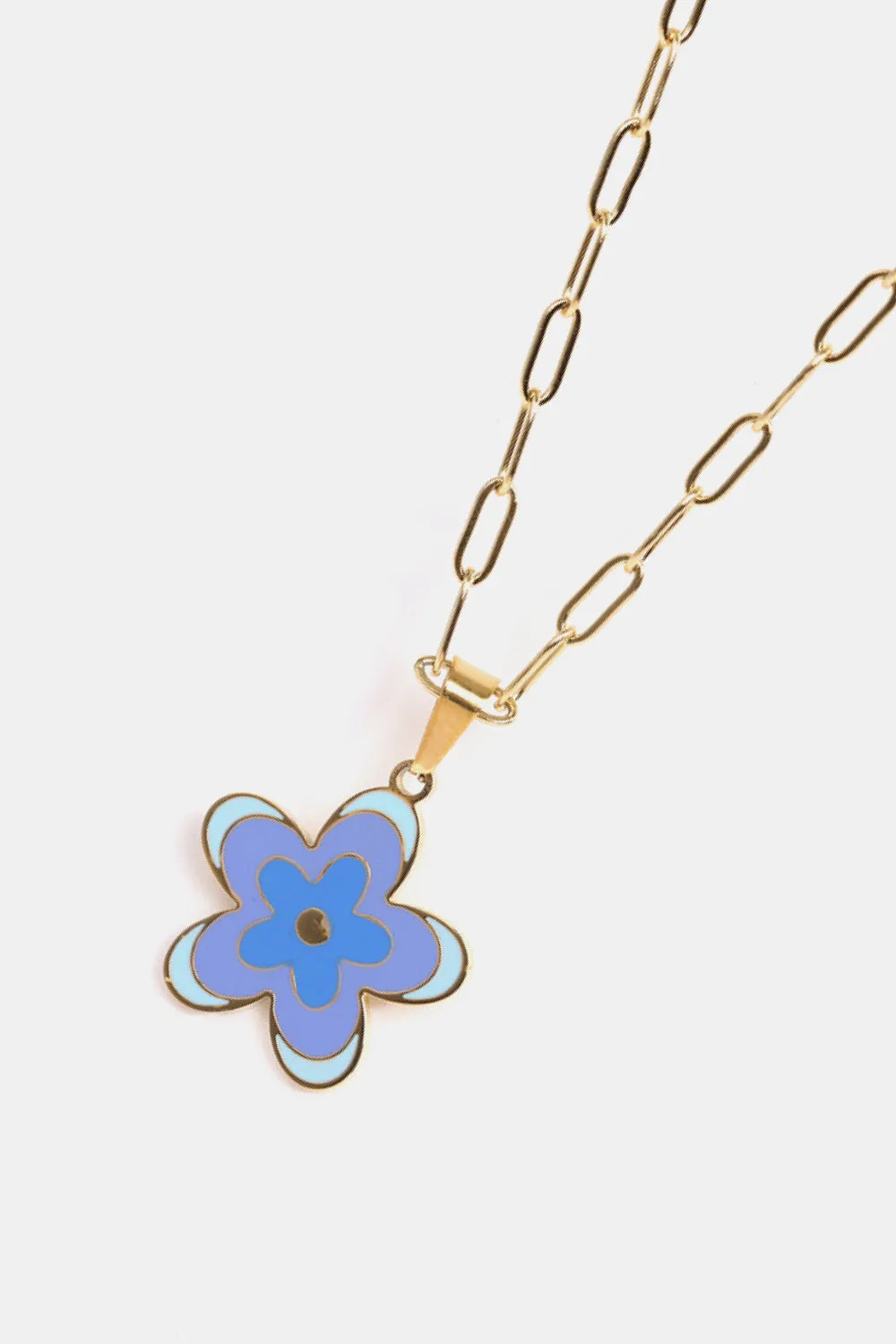 Flower Pendant Stainless Steel Necklace sold by Gigi Laurent product image thumbnail 4