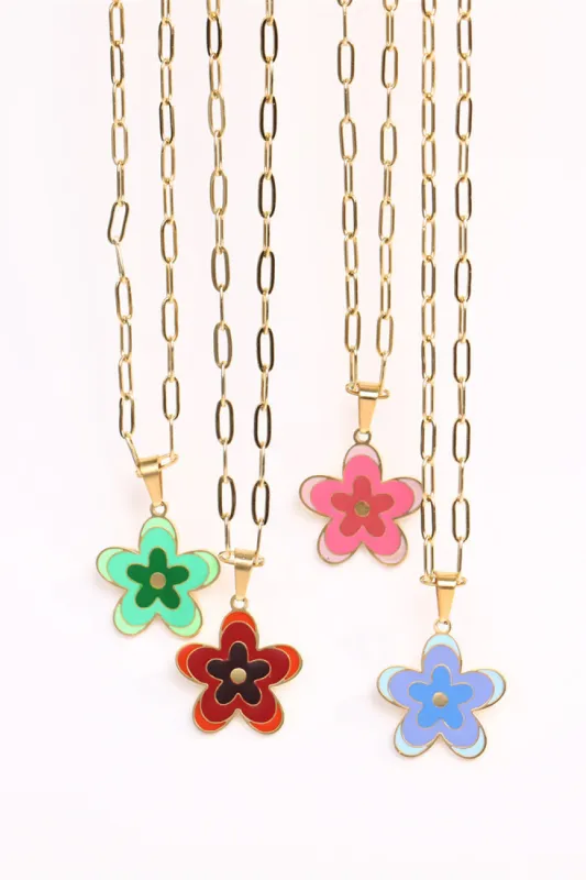 Flower Pendant Stainless Steel Necklace sold by Gigi Laurent
