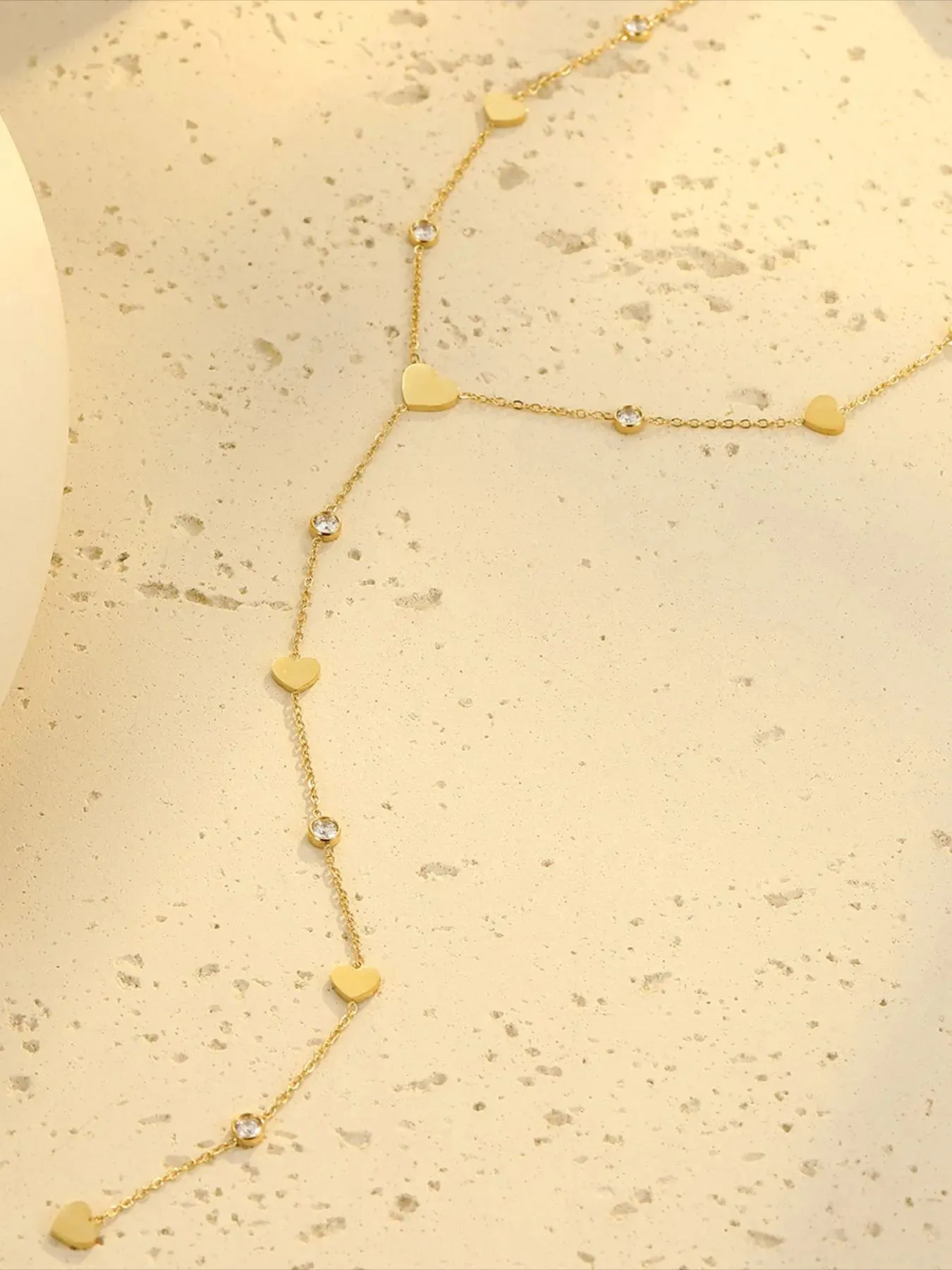 18K Gold-Plated Heart Zircon Necklace sold by Gigi Laurent product image thumbnail 3