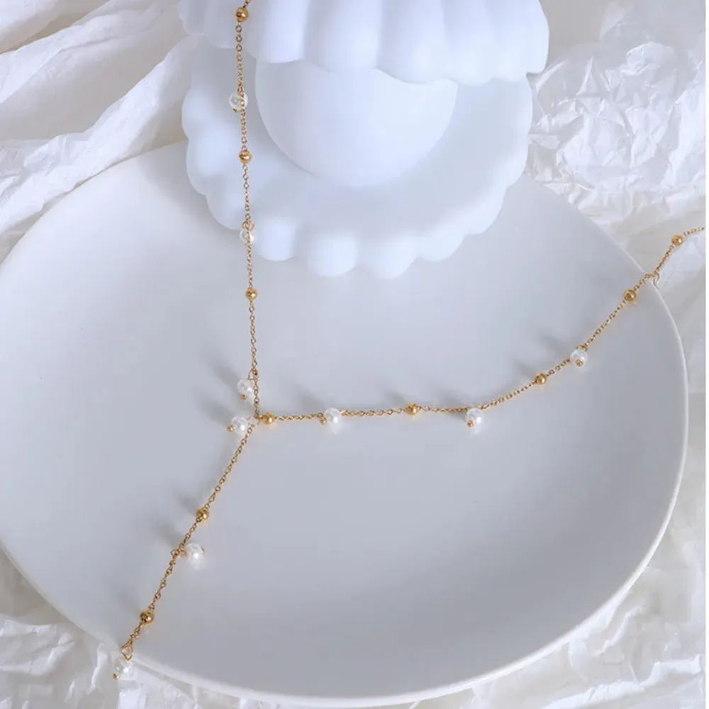 18K Gold-Plated Pearl Drop Necklace sold by Gigi Laurent product image thumbnail 4