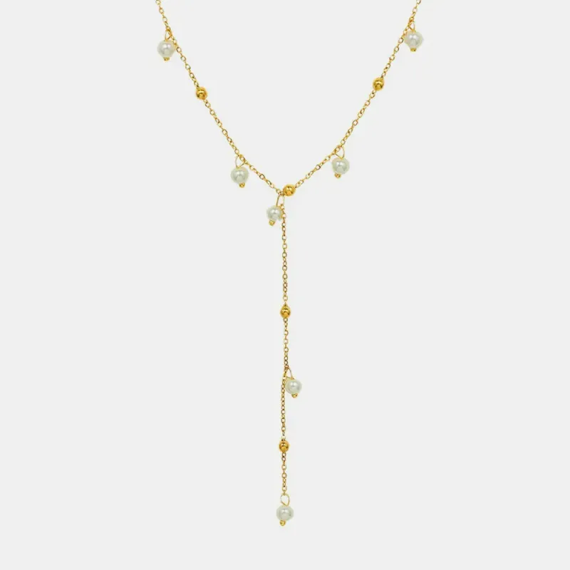18K Gold-Plated Pearl Drop Necklace sold by Gigi Laurent