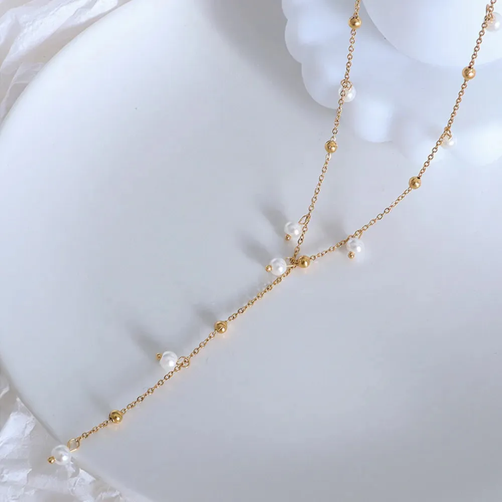 18K Gold-Plated Pearl Drop Necklace sold by Gigi Laurent product image thumbnail 3