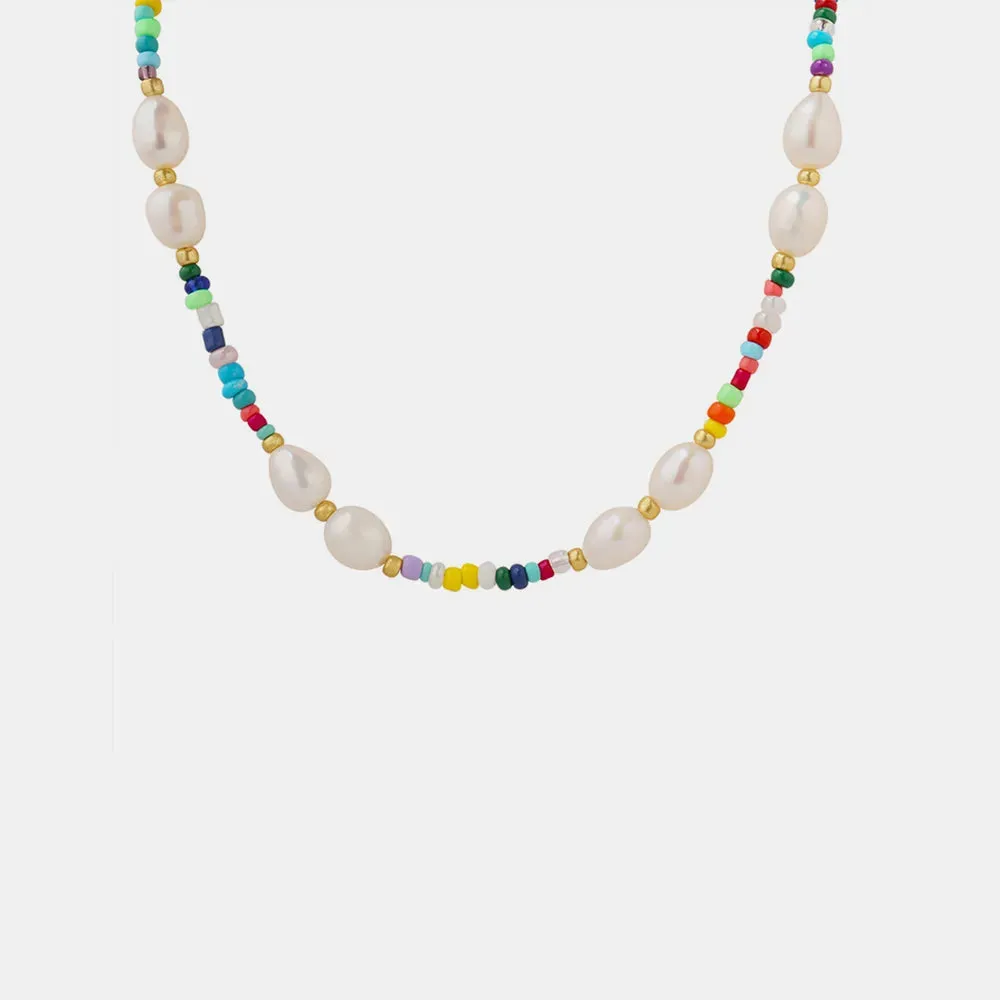 Freshwater Pearl Titanium Steel Bead Necklace sold by Gigi Laurent product image thumbnail 5