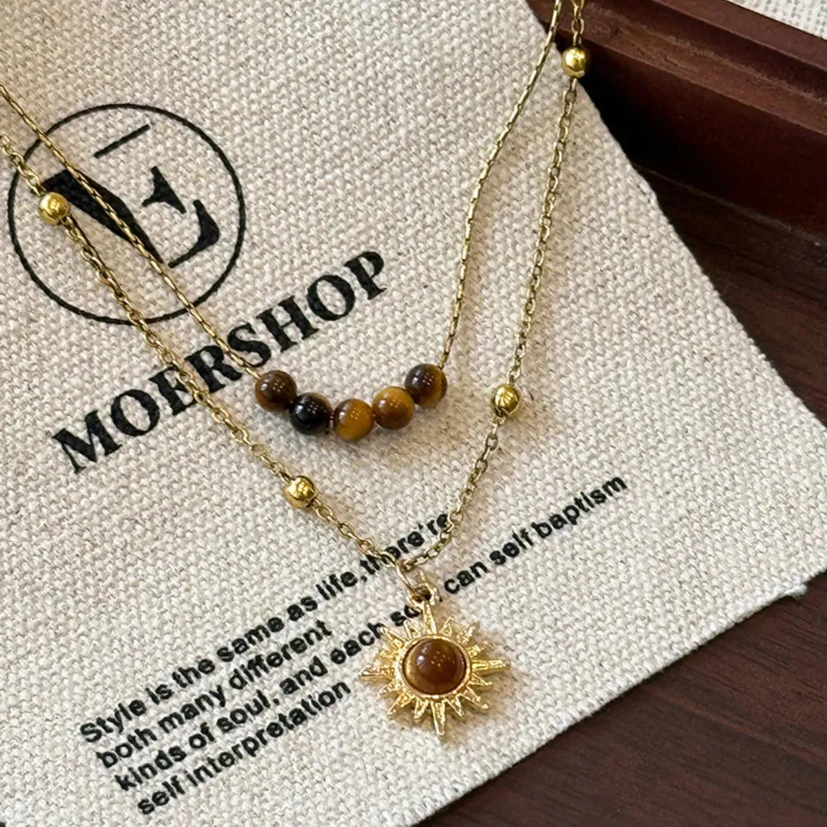 Tiger's Eye Copper Double Layered Necklace sold by Gigi Laurent