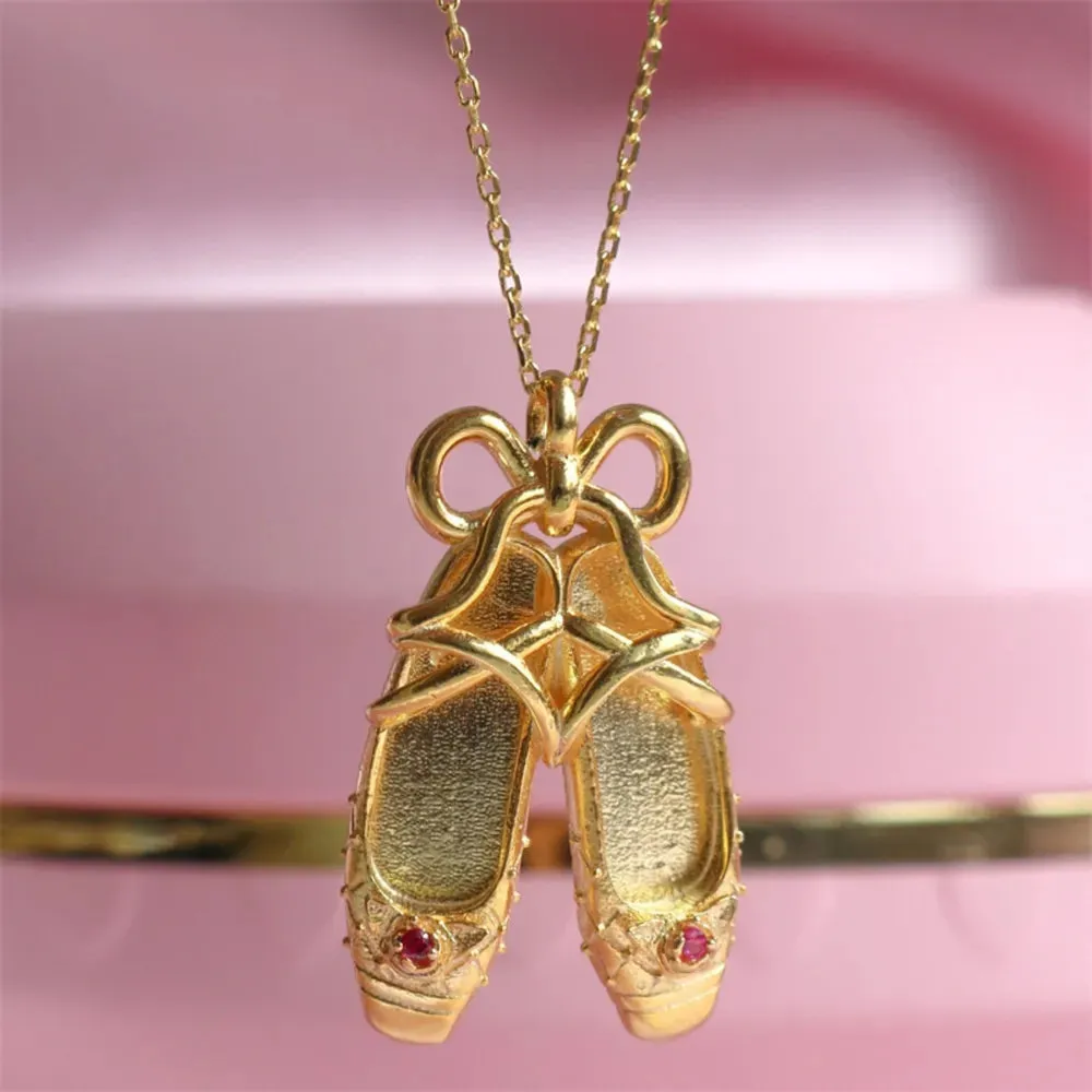 Copper Ballet Shoe Pendant Necklace sold by Gigi Laurent product image thumbnail 2