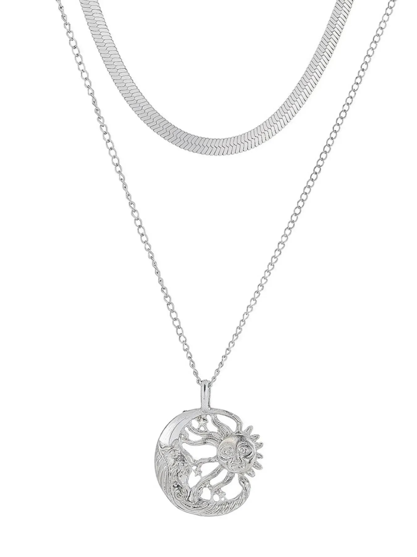 Double Layer Sun Moon Necklace sold by Gigi Laurent product image thumbnail 4
