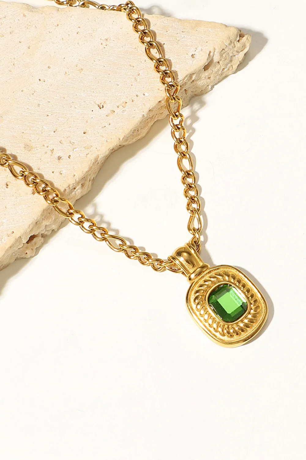 18K Gold Plated Inlaid Rhinestone Pendant Necklace sold by Gigi Laurent product image thumbnail 4