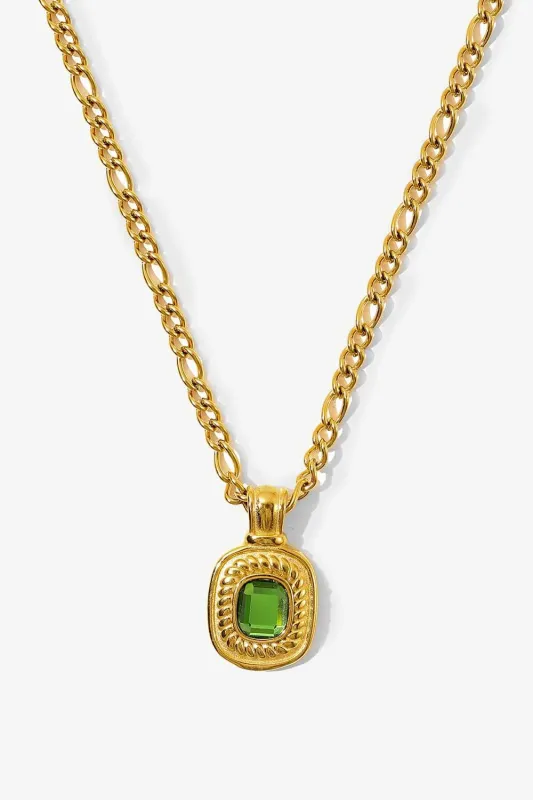 18K Gold Plated Inlaid Rhinestone Pendant Necklace sold by Gigi Laurent