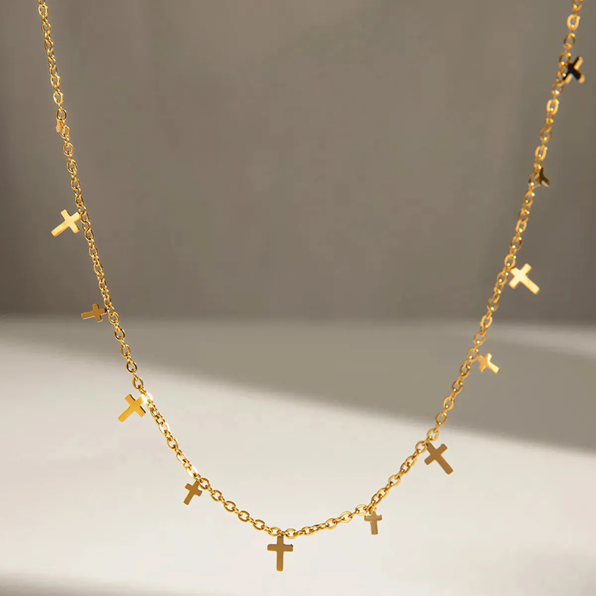 18K Gold-Plated Cross Necklace sold by Gigi Laurent product image thumbnail 4