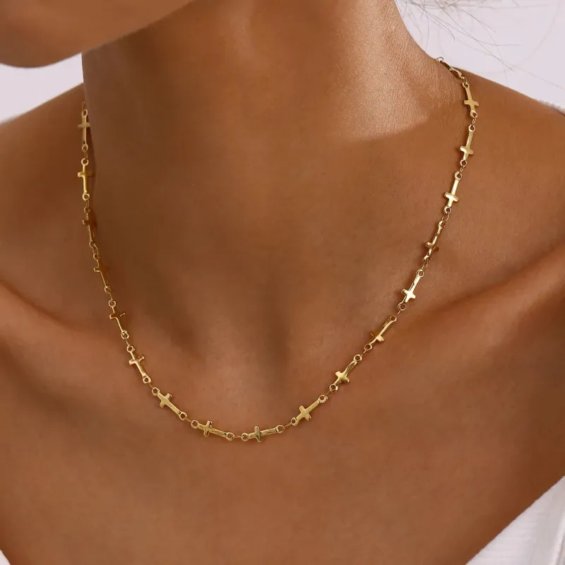18K Gold-Plated Cross Necklace sold by Gigi Laurent