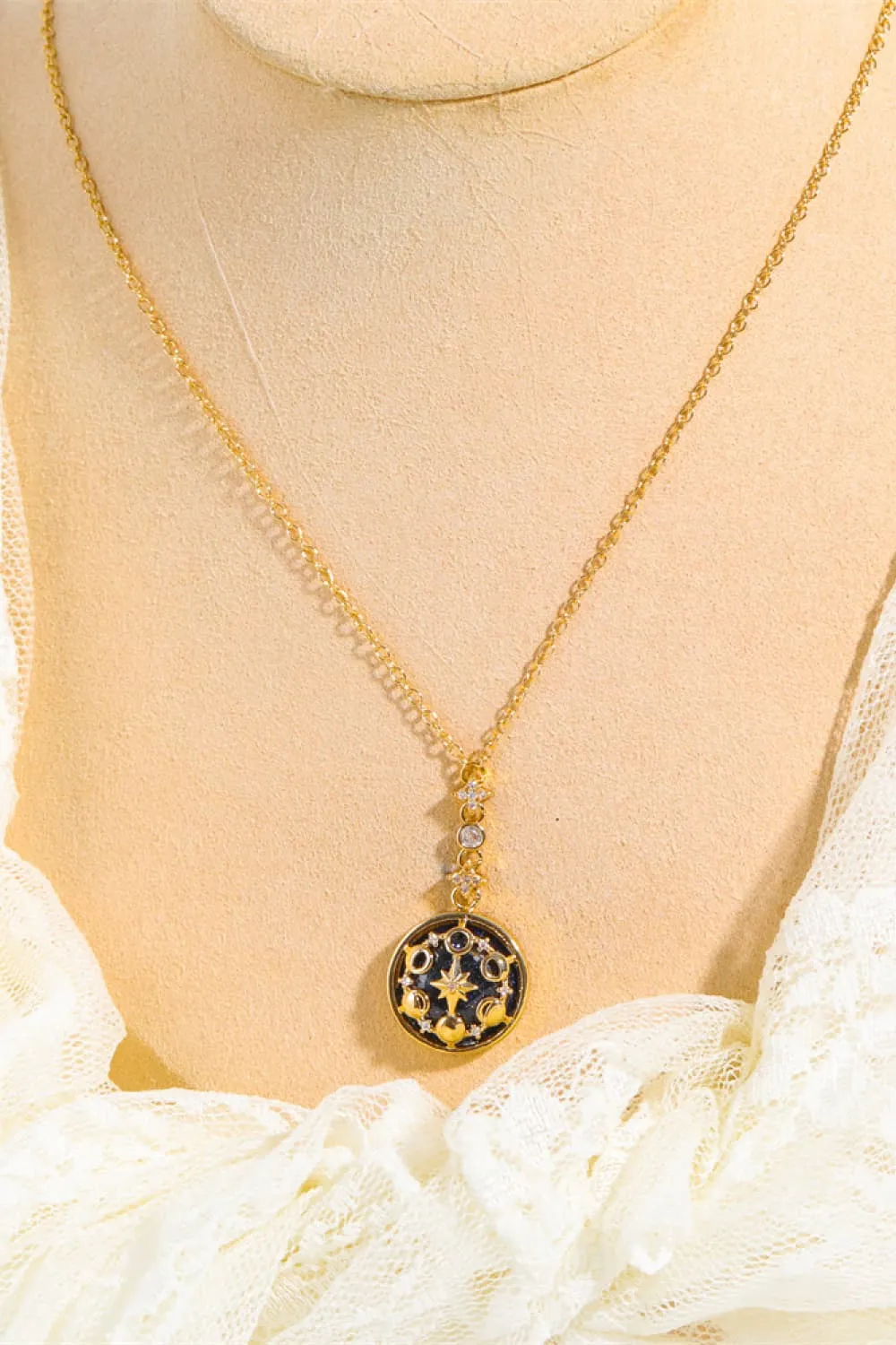 Vintage Blue Sandstone Pendant Copper Necklace sold by Gigi Laurent product image thumbnail 3