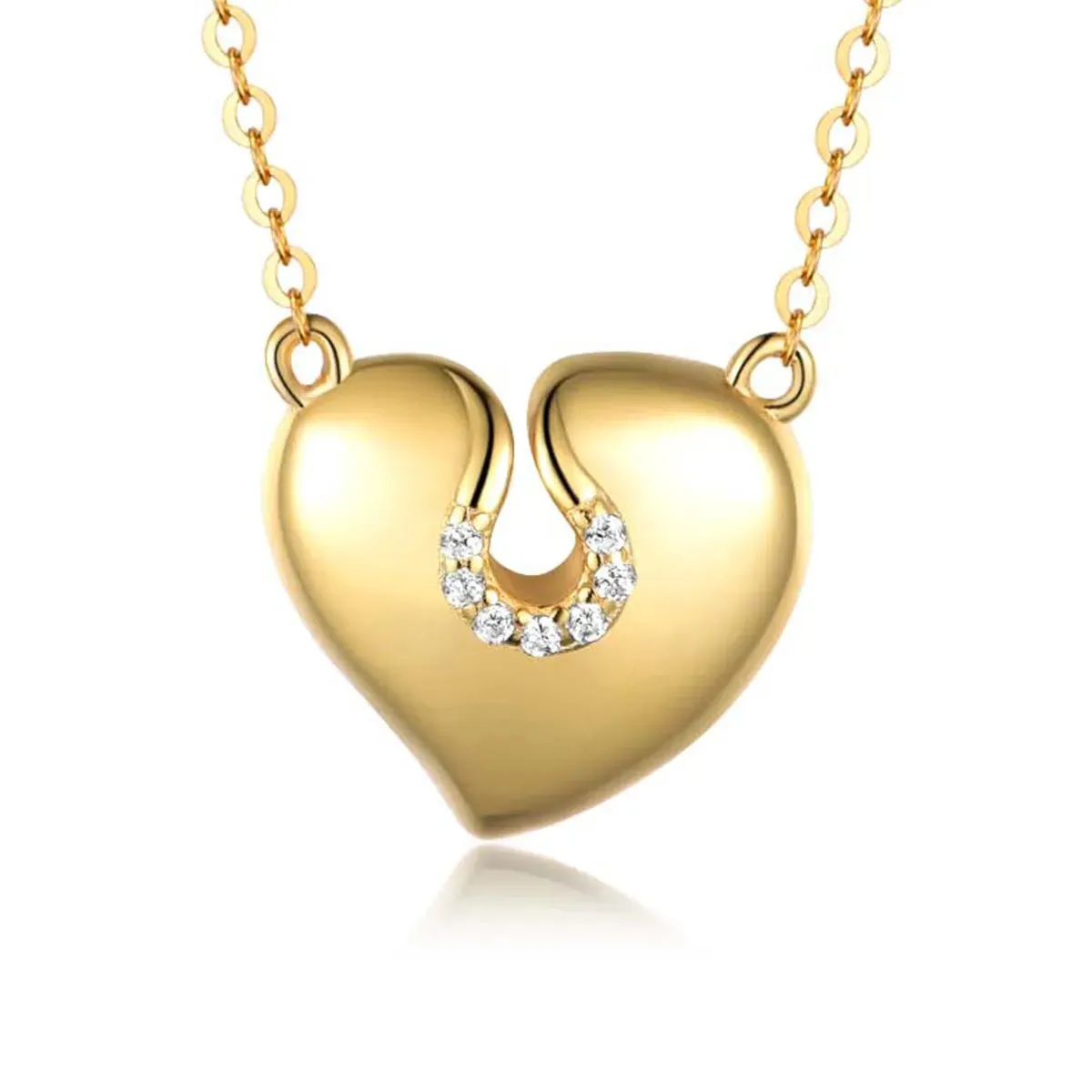 Moissanite 925 Sterling Silver Heart Necklace sold by Gigi Laurent product image thumbnail 4
