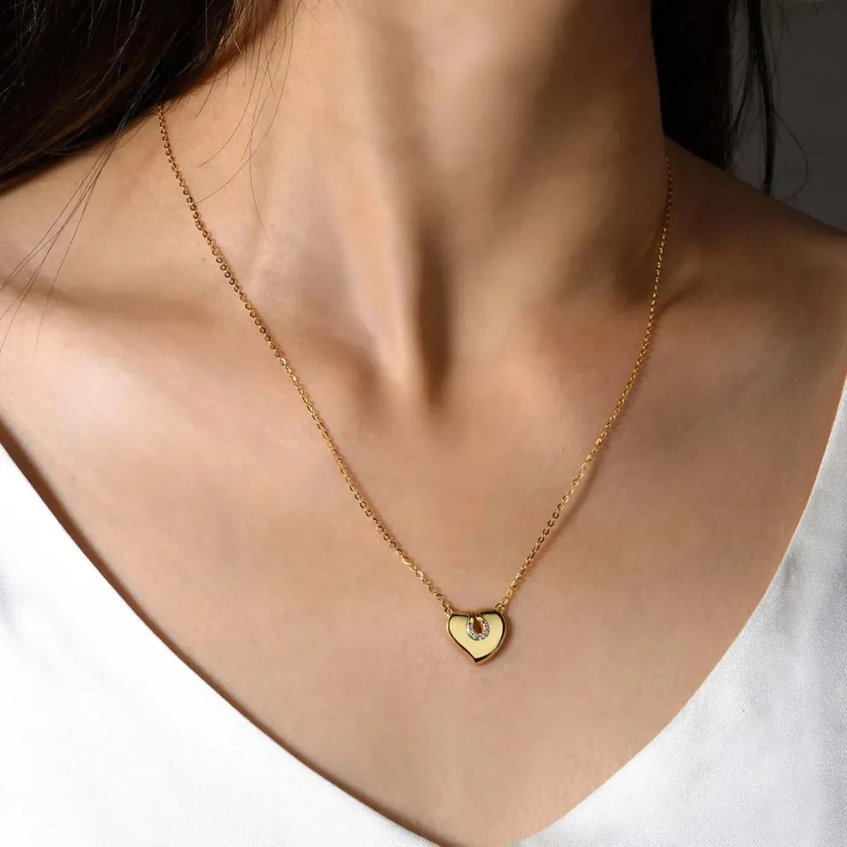 Moissanite 925 Sterling Silver Heart Necklace sold by Gigi Laurent product image thumbnail 2