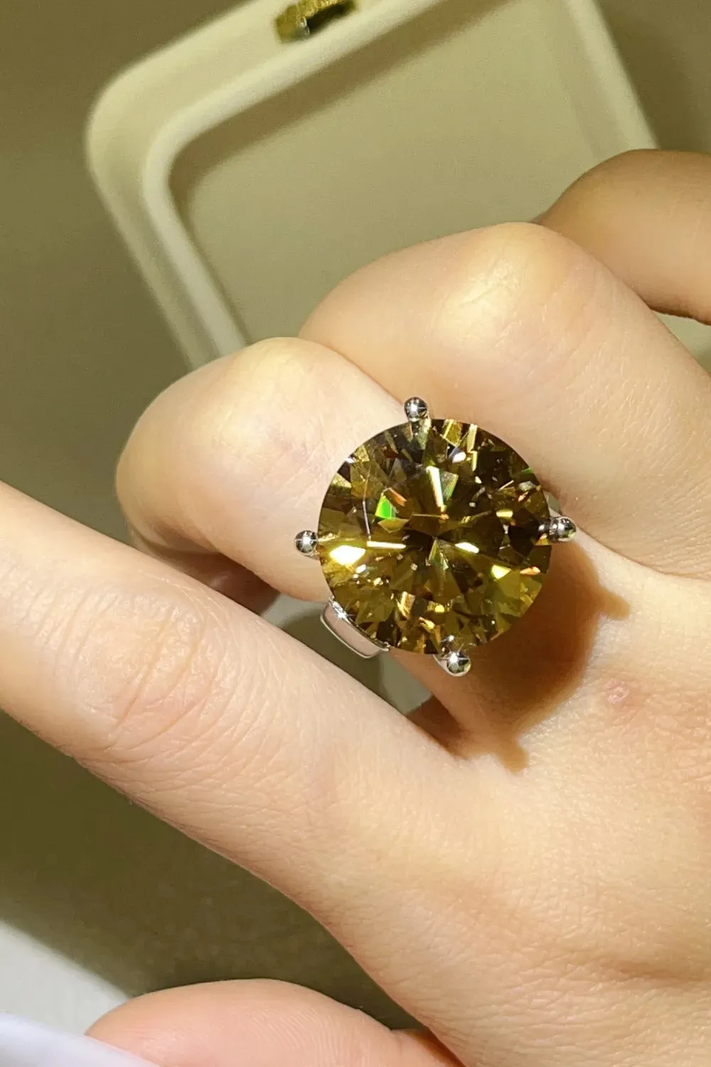 20 Carat Moissanite 925 Sterling Silver Ring sold by Gigi Laurent product image thumbnail 5