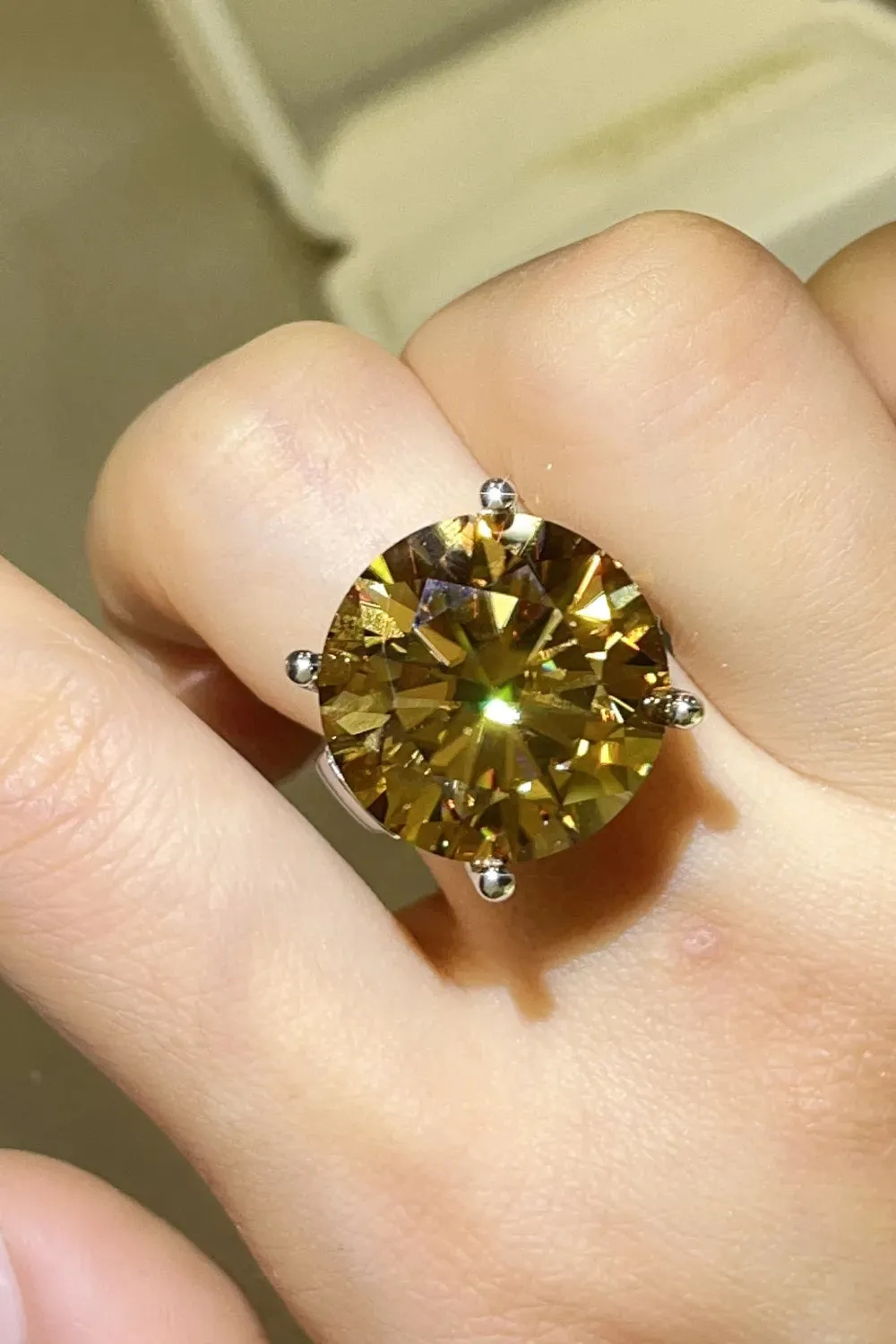 20 Carat Moissanite 925 Sterling Silver Ring sold by Gigi Laurent