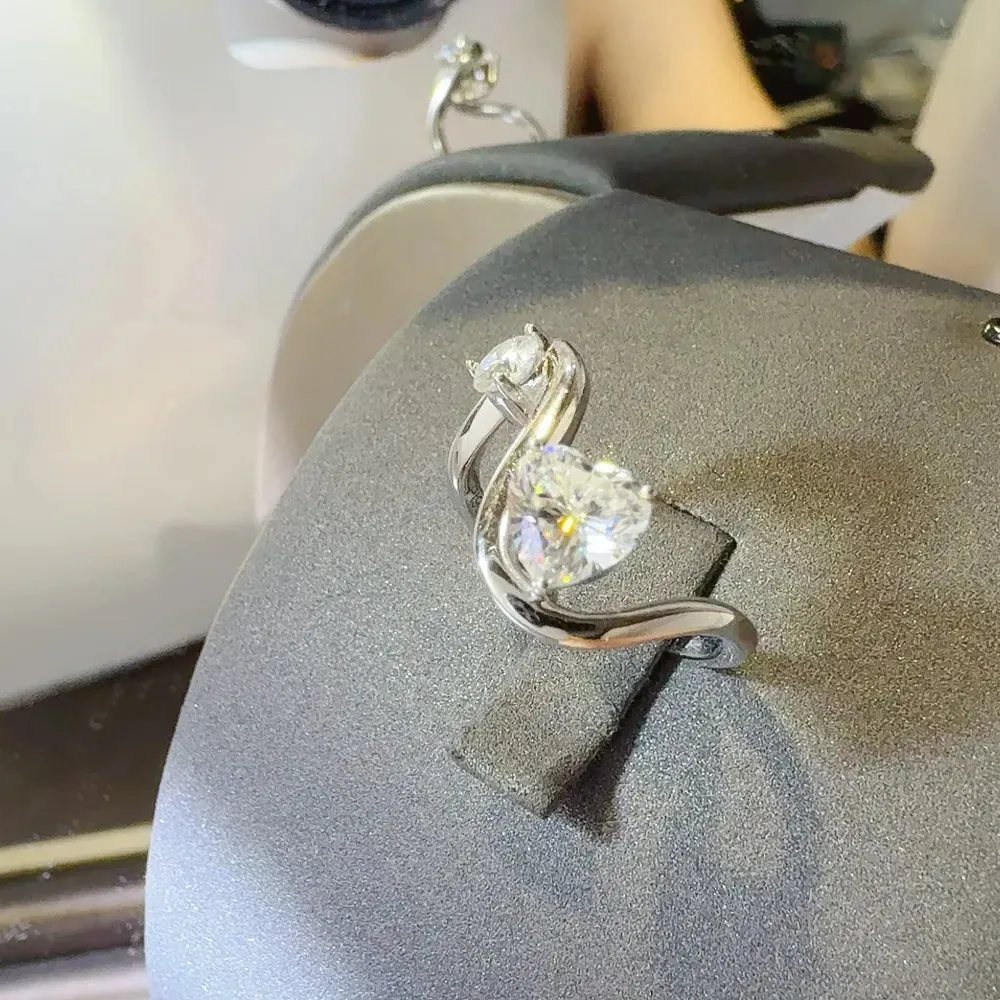 1.3 Carat Moissanite 925 Sterling Silver Irregular Shape Ring sold by Gigi Laurent product image thumbnail 2